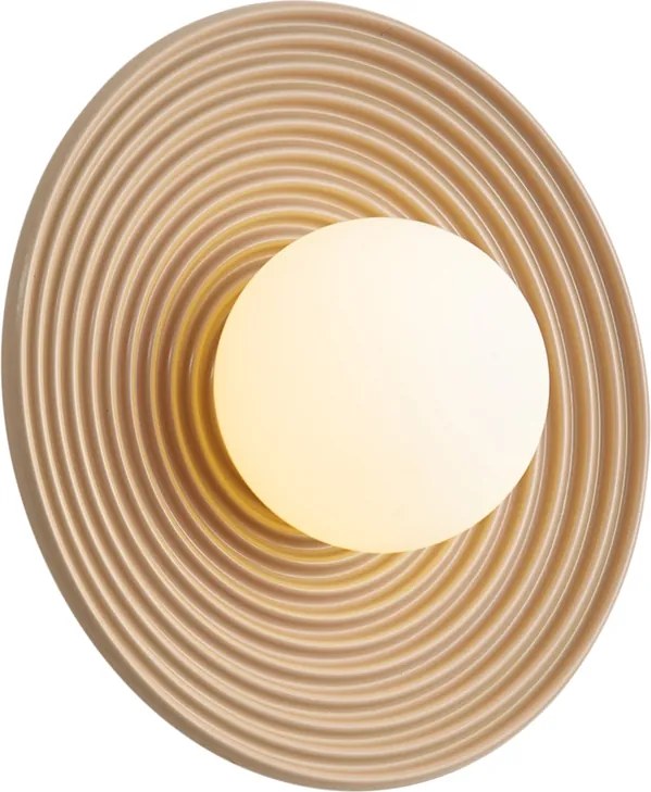 Plafoniera retrò beige con vetro opale - Lila