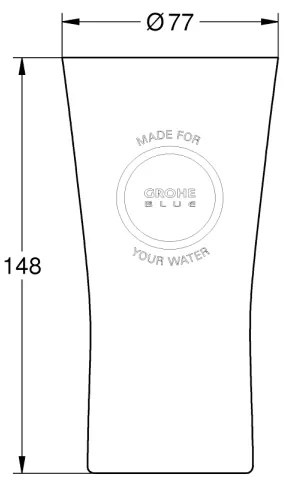 GROHE 40437000 - Set da 6 bicchieri BLUE 250 ml in cristallo/trasparente