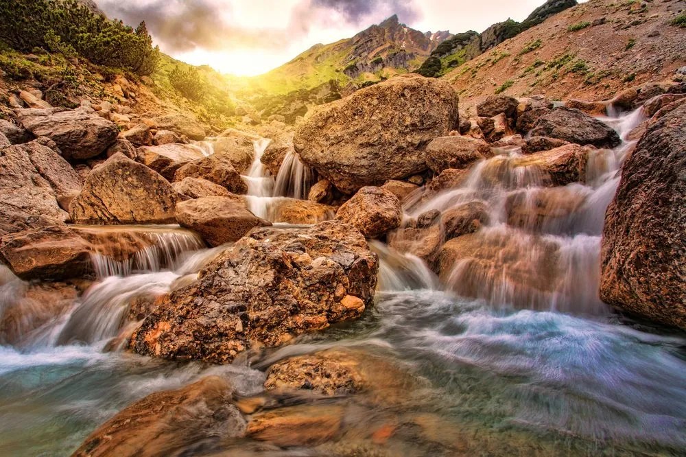 Carta da parati autoadesiva – Cascate alpine