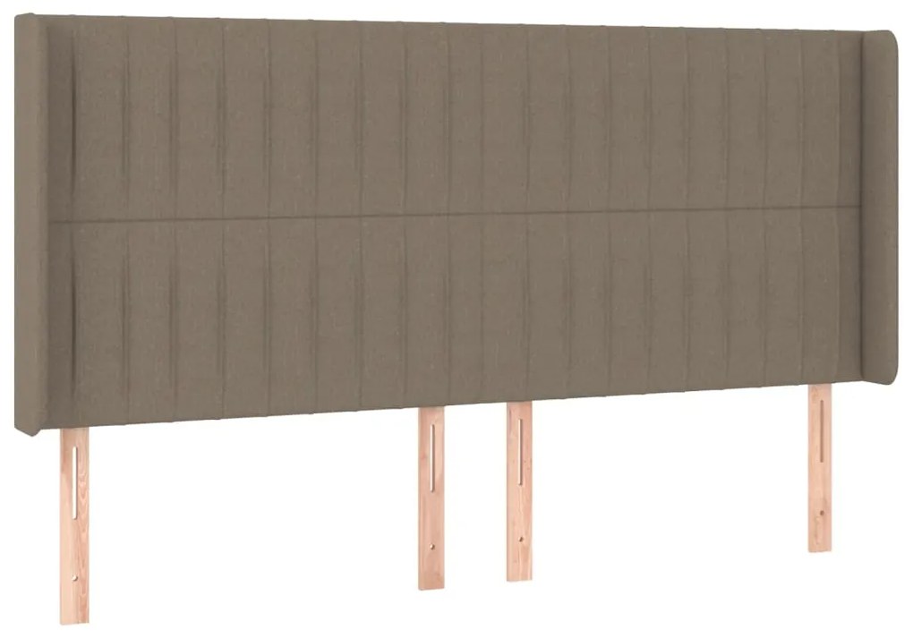 Testiera a led tortora 183x16x118/128 cm in tessuto