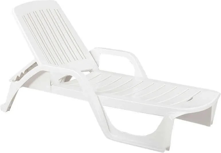 ZANZIBAR - lettino da giardino in plastica con ruote