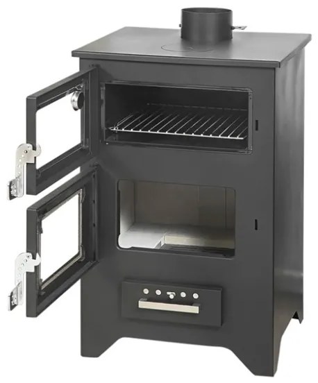 Stufa A Legna Con Forno Silvia Nera 14,6 Kw L50,5xp58,5xh90,5