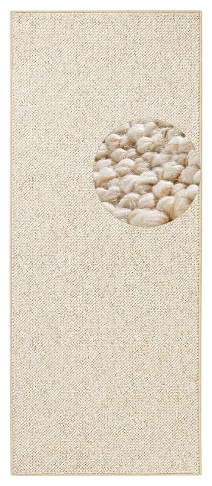 Passatoia color crema 80 x 300 cm Wolly - BT Carpet