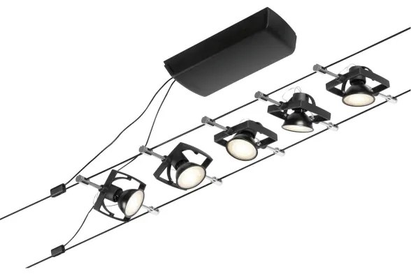 Paulmann 94434 - SET 5xGU5,3/10W Faretto MAC 230V nero