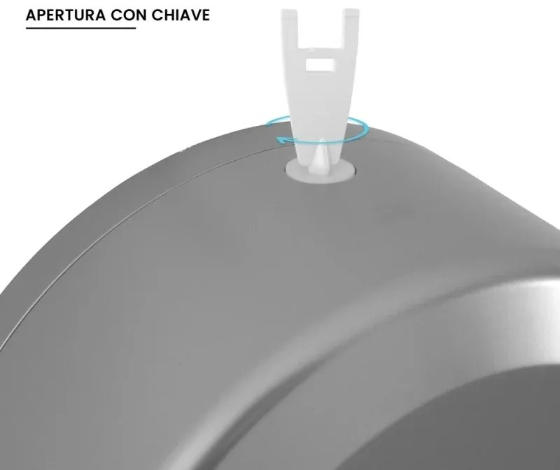 Distributore di carta igienica a rotoli fino a 300 mt in ABS grigio