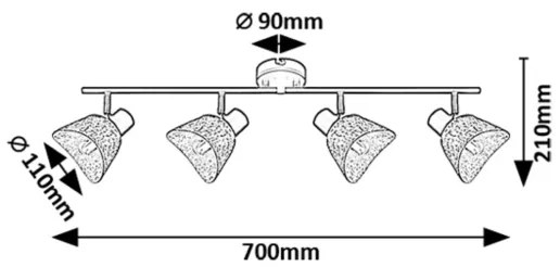 Rabalux 73008 - Faretto FARELIA 4xE14/10W/230V