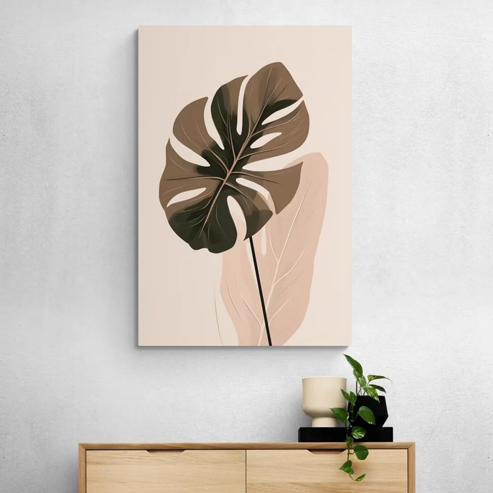 Quadro su tela – Forme botaniche astratte monstera