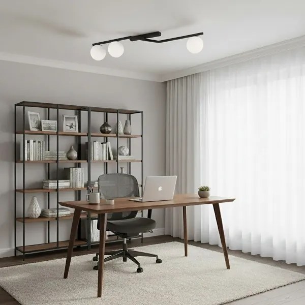 Plafoniera NATON 3xE14/10W/230V nero/bianco