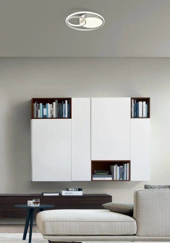 Plafoniera LED Yanira Ø 48 cm bianco IP20 cct da bianco caldo a bianco freddo con regolazione di temperatura, 2400 lumen NOVECENTO