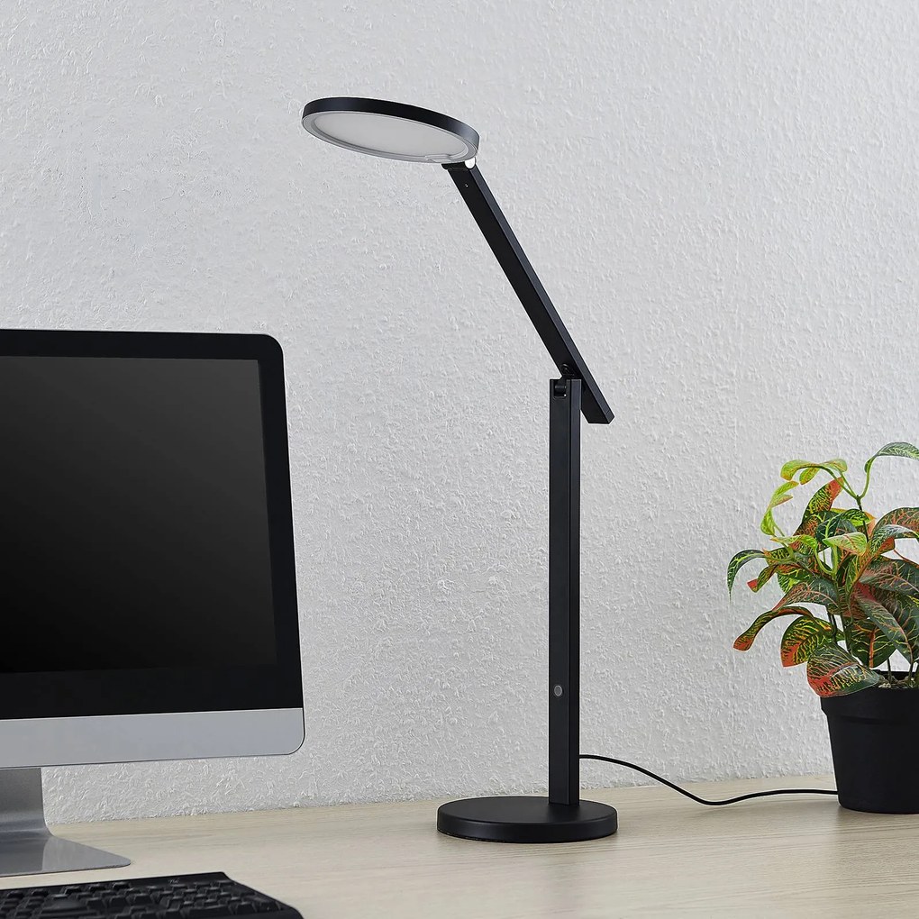 Lucande Felkano lampada LED da tavolo, nero