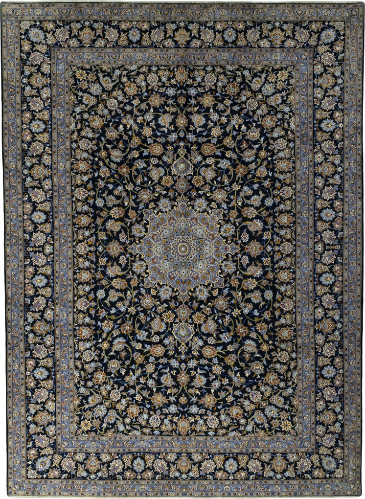 Kashan Tappeto persiano 320x430 Blu (Iran) Annodato A Mano