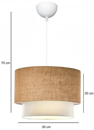 Lampadario a sospensione con cavo AYD 1xE27/15W/230V beige/bianco