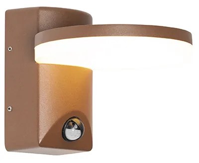 Lampada da parete per esterni marrone ruggine incl. sensore di movimento LED IP54 - Esmee