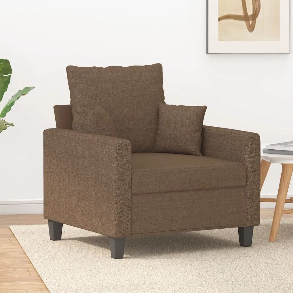 Poltrona Marrone 60 Cm İn Tessuto /