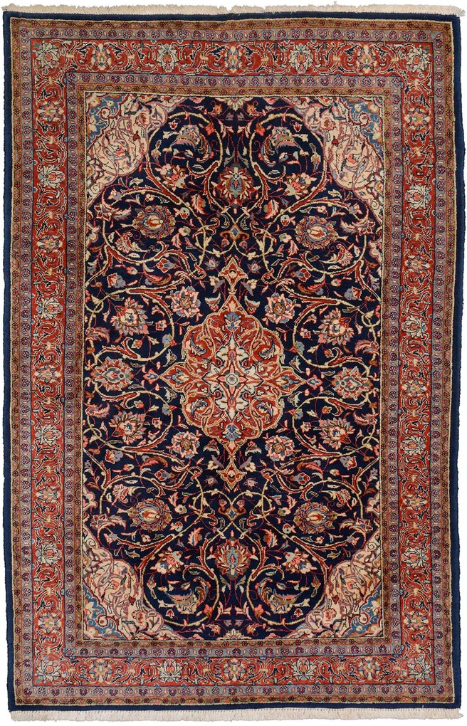 Sarouk Tappeto persiano 140x210 Blu (Iran) Annodato A Mano