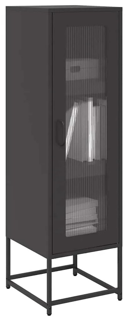 Credenza Nera 36x39x123 Cm Acciaio Laminato A Freddo /