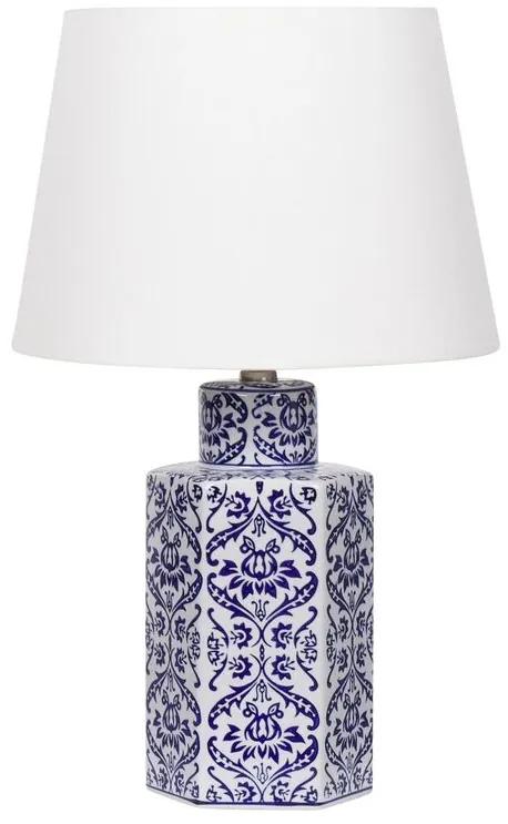 Lampada da tavolo porcellana bianca e blu 53 cm MARCELIN Beliani