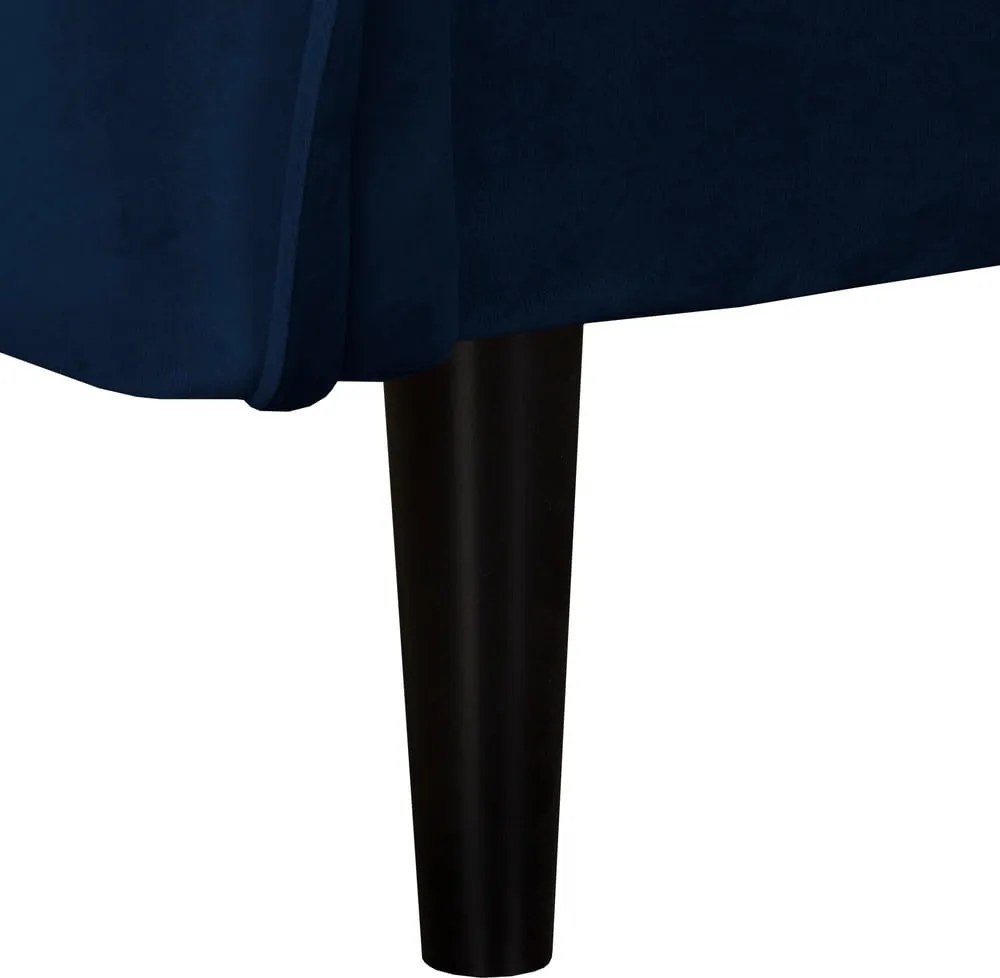 Poltrona blu scuro con rivestimento in velluto Juli – Ropez