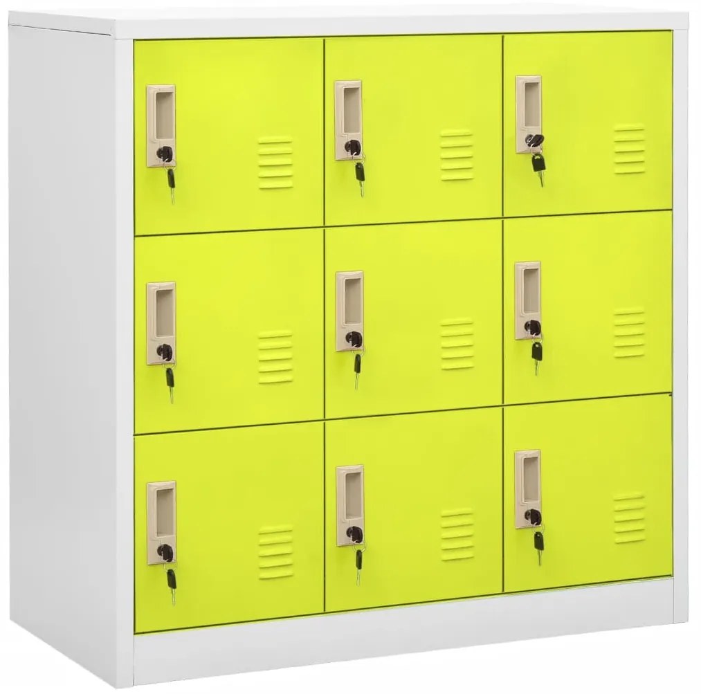 Armadietto A Chiave Grigio Chiaro E Verde 90x45x92,5 Cm Acciaio /