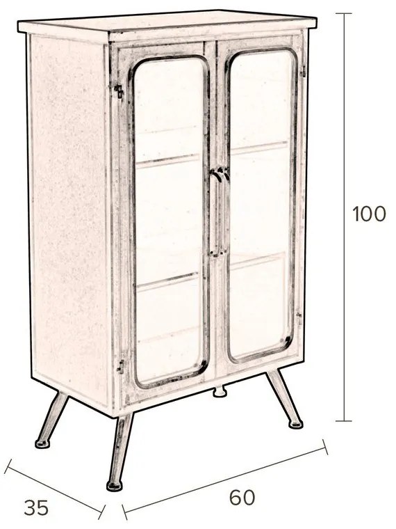 Vetrina nera in metallo 60x100x35 cm Denza – Dutchbone