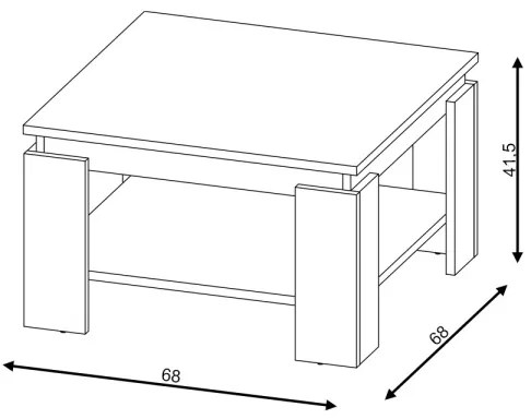 Tavolino da salotto OLAF rovere artisan/antracite