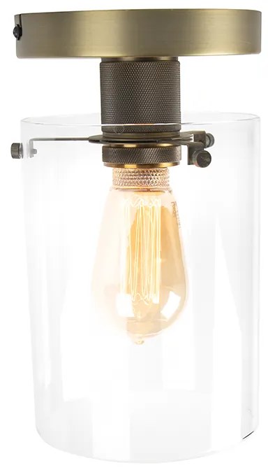 Plafoniera moderna bronzo con vetro - Dome