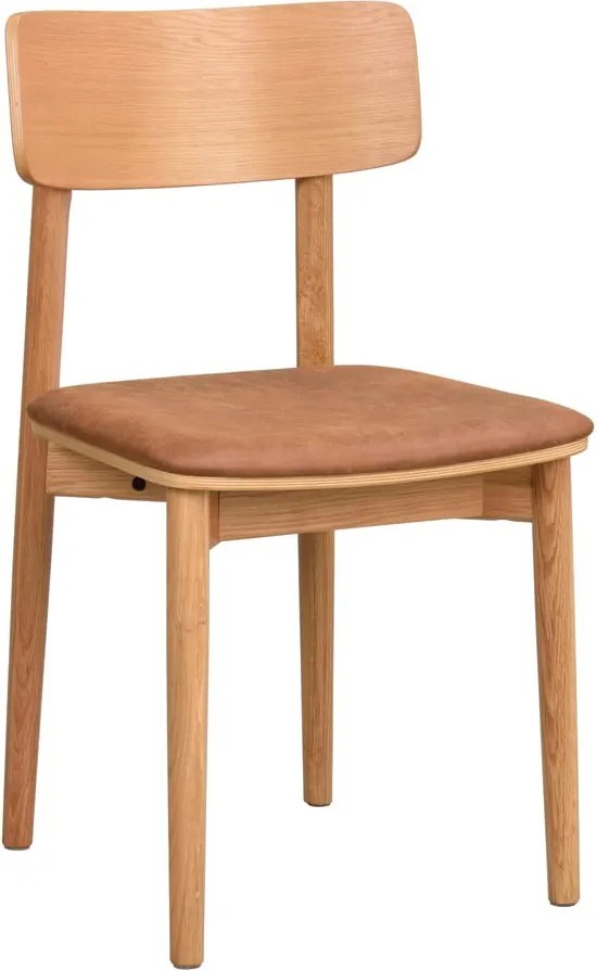 Sedie da pranzo in similpelle in colore marrone cognac-naturale in set di 2 pezzi Wolcott - Rowico