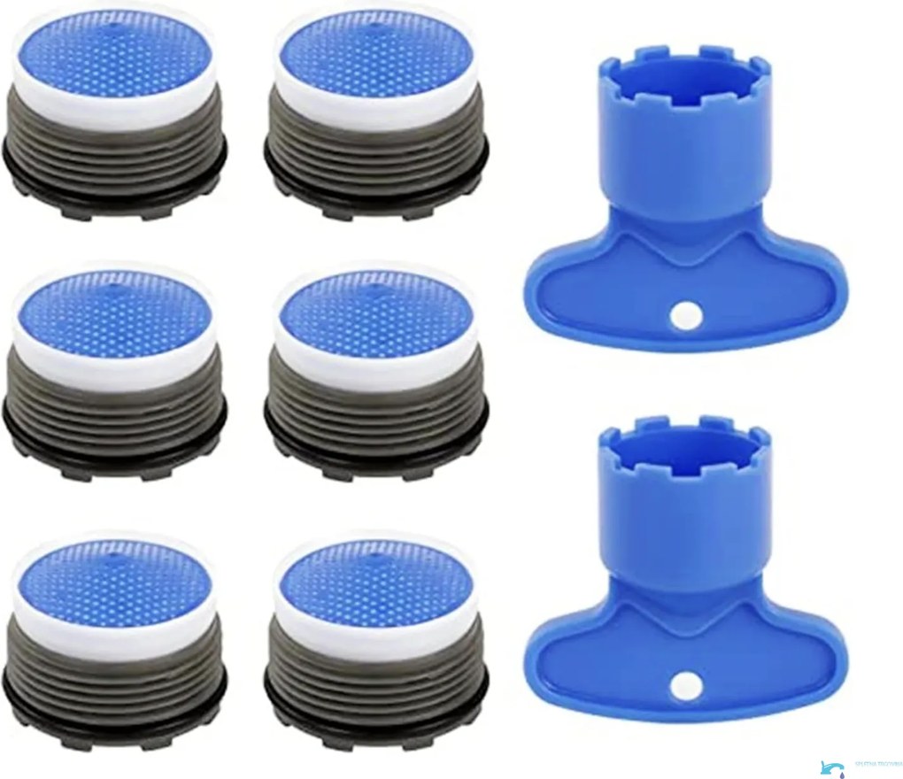 Set di 6 aeratori per rubinetto EYN DEL1744 da 18,5 mm in plastica, in più varianti di colore