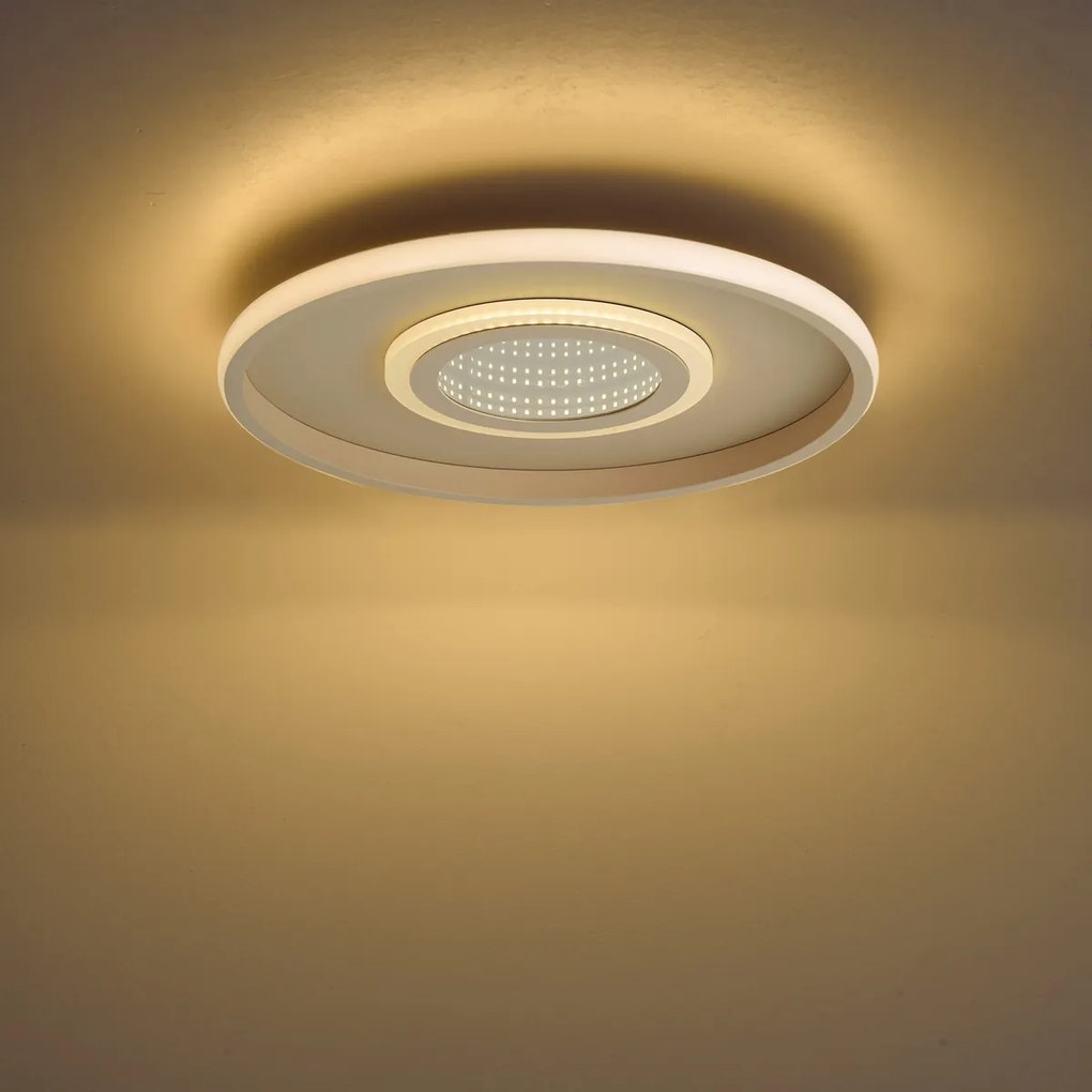Plafoniera moderna bianca con LED integrato e interruttore a 3 vie - Frini