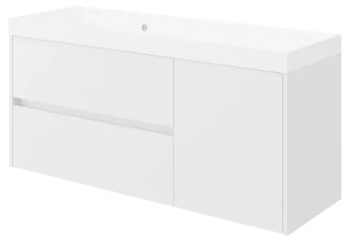 Mobile sottolavabo e lavabo Portofino bianco in mdf L 120 x H 51 x P 40 cm, 1 anta 2 cassetti