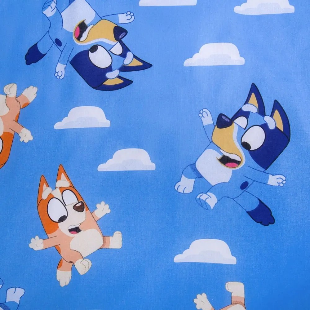 Set copripiumino e federa da bambini in cotone per letto singolo 140x200 cm Bluey – Jerry Fabrics