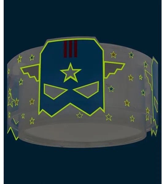 Dalber 61816 - Plafoniera per bambini BLU HERO 2xE27/15W/230V