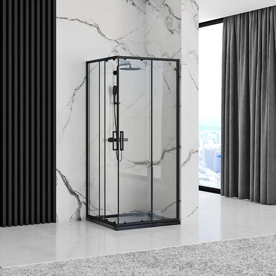 Cabina doccia Rea Punto Black 80x80