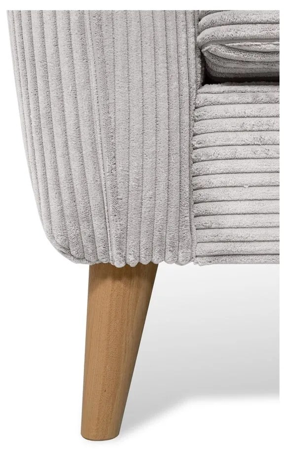 Divano angolare in velluto a coste grigio chiaro (angolo destro) Paris - Scandic