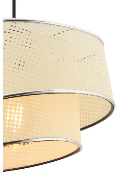 Lampada a sospensione a cavo BARETTE 1xE27/60W/230V crema/cromo lucido