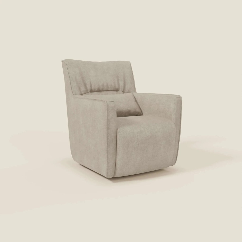 Tulla Poltrona girevole in tessuto impermeabile T02 panna