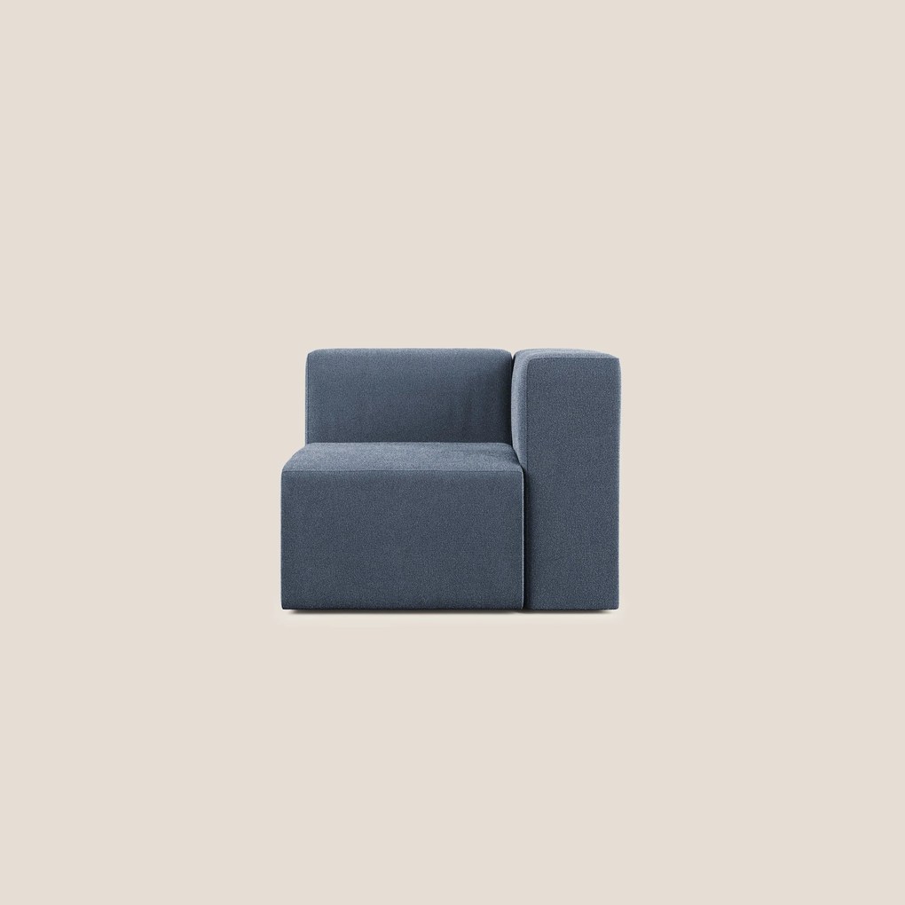 Nettuno modulo angolo/laterale in morbido tessuto bouclè T07 blu