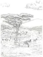 Isidore Leroy Carta da parati panoramica Vallee du Rift Grisaille - Panel C