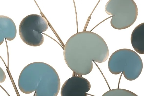 Pannello Decorativo A Parete Albero 89x2,5x90 Cm In Ferro Apple Blu Chiaro