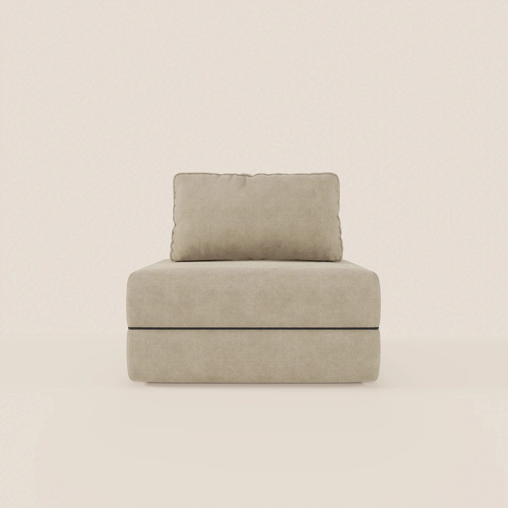 Rift poltrona letto con materasso alto 22 cm e memory foam - schienale mobile e tessuto smacchiabile T31