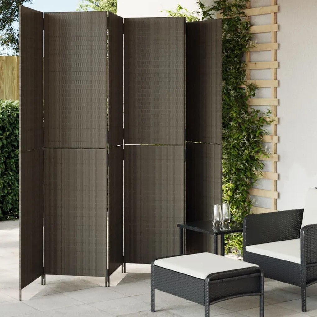 Divisorio Per Ambienti A 6 Pannelli Grigio İn Polyrattan /
