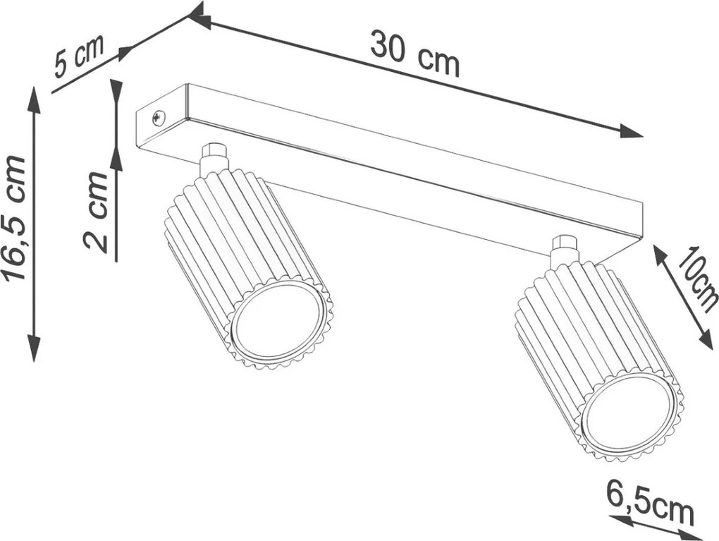 Plafoniera da Soffitto 2xGU10 in Alluminio KARBON 2