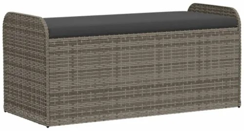 Cassapanca con Cuscino Grigia 115x51x52 cm in Polyrattan