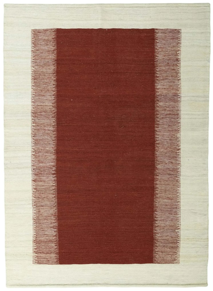 Kilim Tappeto 210 x 150 Rosso (Iran) Tessuto A Mano