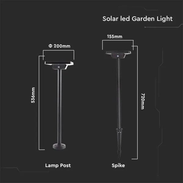 Lampada solare LED da esterno LED/2W/3,7V IP65 3000/4000/6500K 2600 mAh