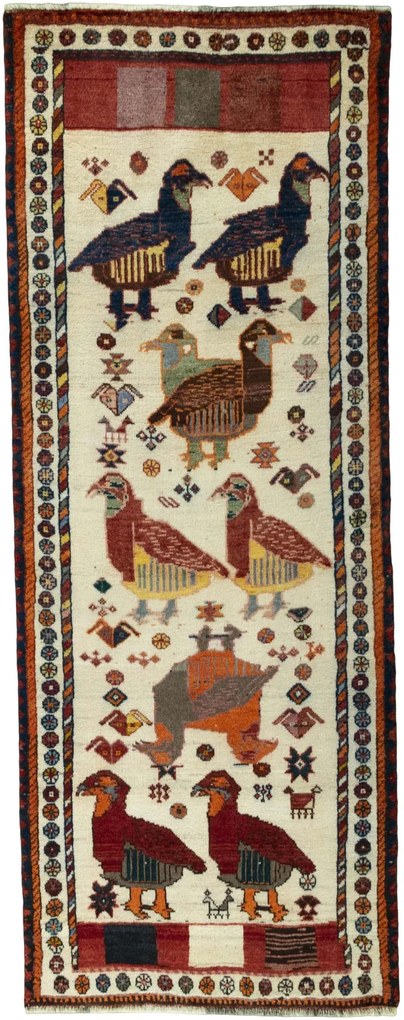 Gabbeh Tappeto persiano 90x230 Beige (Iran) Annodato A Mano