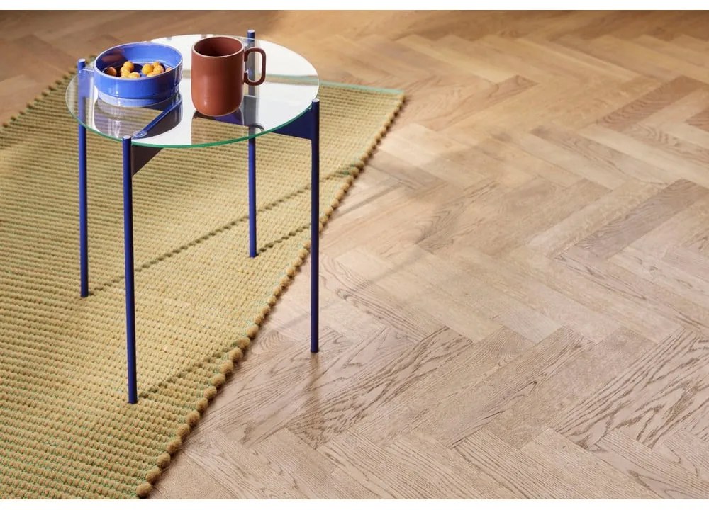 Tavolino rotondo con piano in vetro ø 45 cm Beam - Hübsch