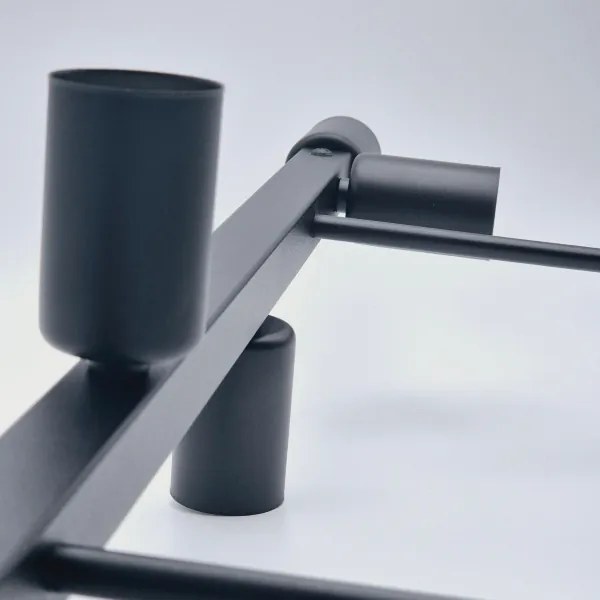 Lampadario a sospensione con supporto rigido ASTRID 8xE27/60W/230V nero