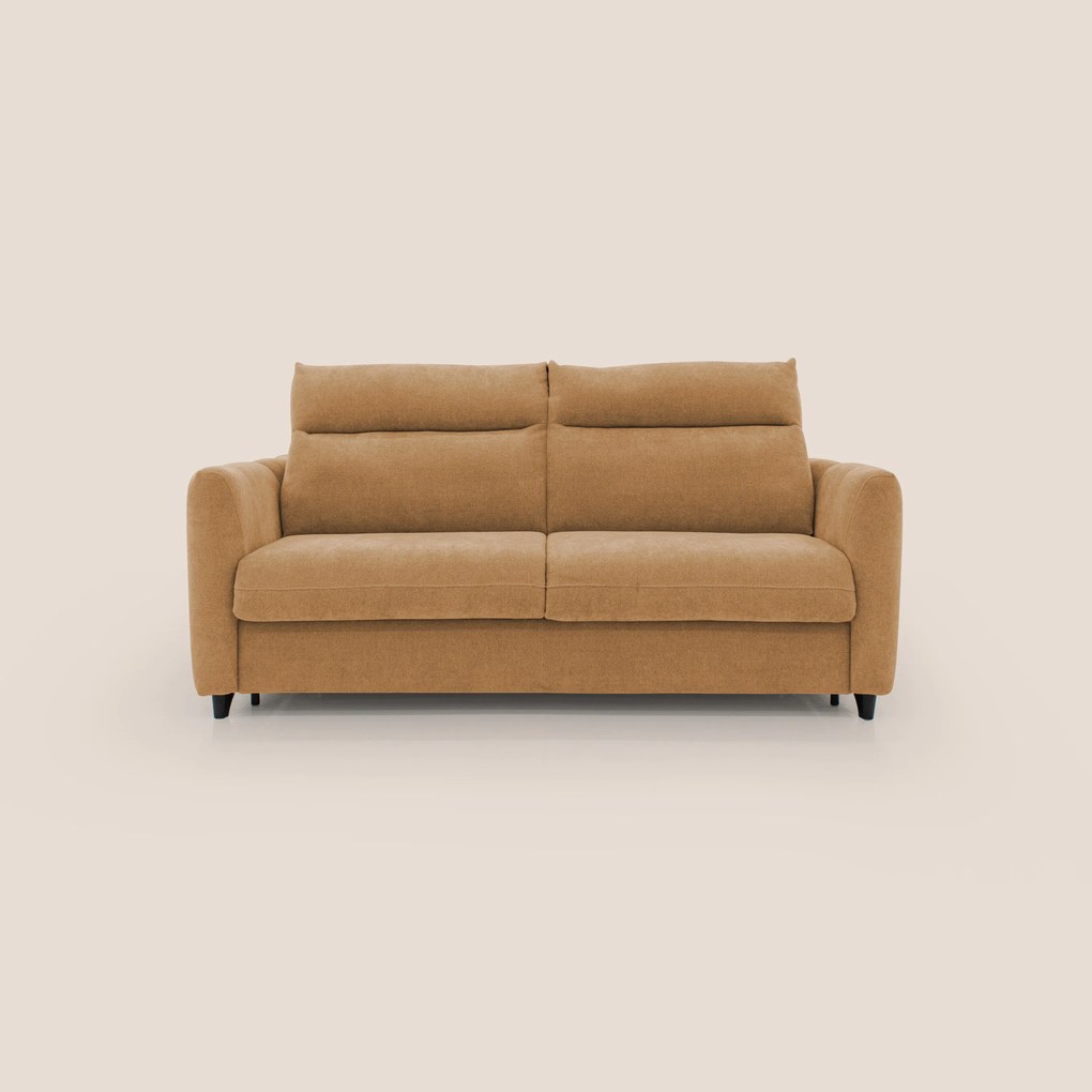 Peonia divano letto scandinavo con materasso H18 cm e morbido e alto schienale in tessuto Bouclé impermeabile T07