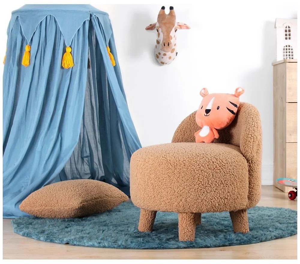 Poltrona per bambini marrone in tessuto bouclé Moouv - Artie